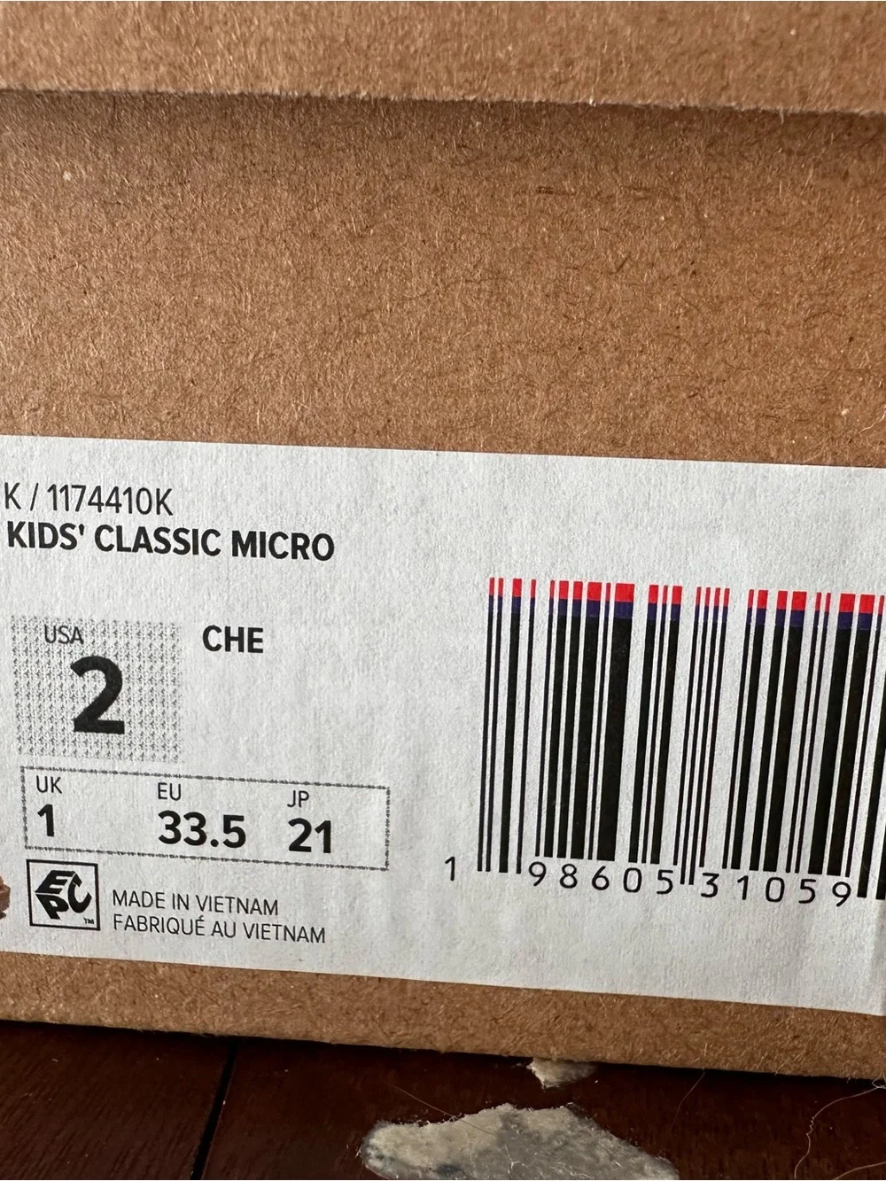 UGG Kids Classic Micro II Boots Chestnut Big Kids Size 2Y